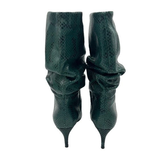 Paris Texas Slouch Snake Effect Python Embossed Heeled Boots - Picture 5 of 14